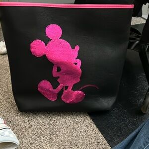 Loungefly Disney Parks Sequin Mickey black tote